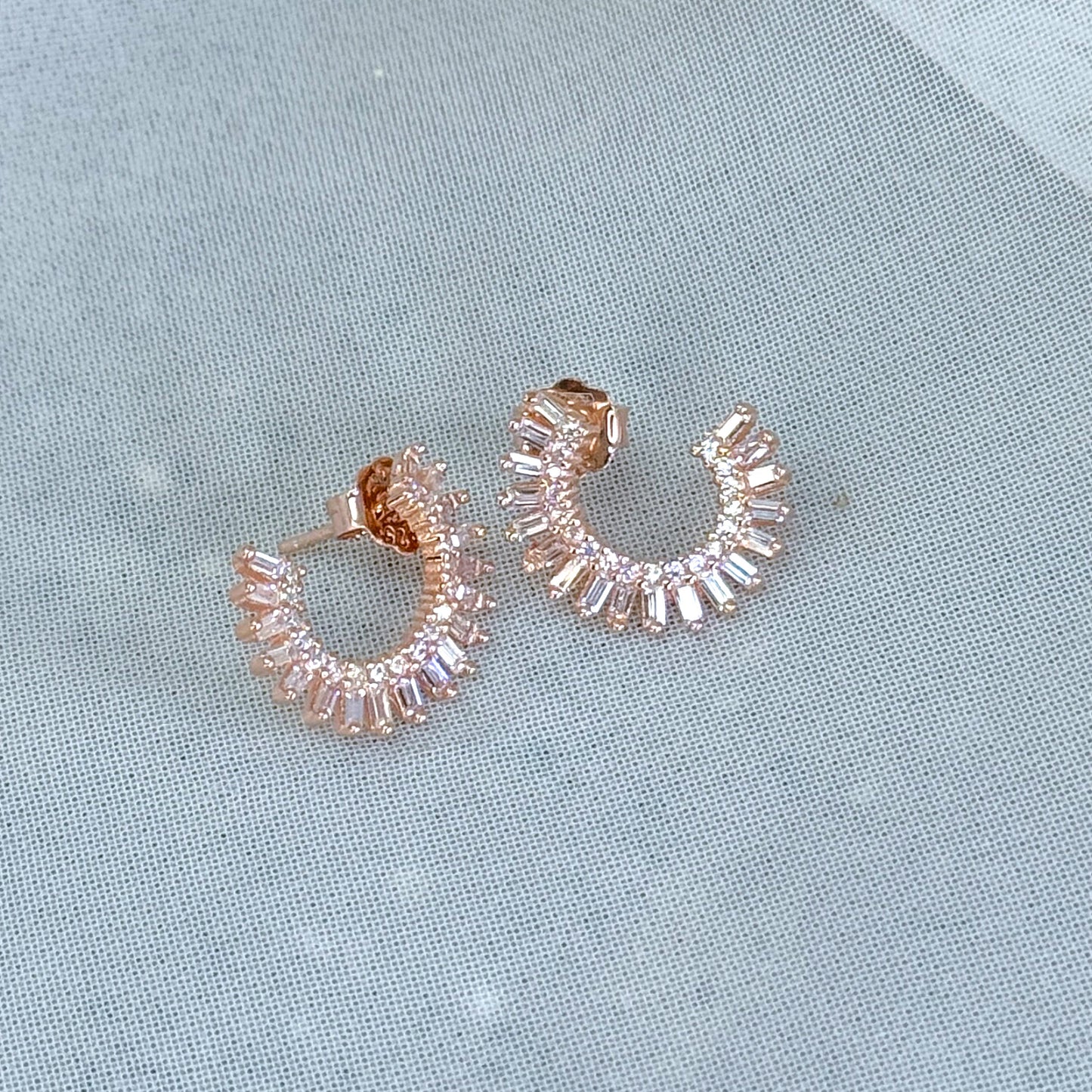 Coppia orecchini semicerchio zirconi - Lumiere Bijoux