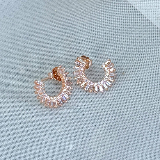 Coppia orecchini semicerchio zirconi - Lumiere Bijoux