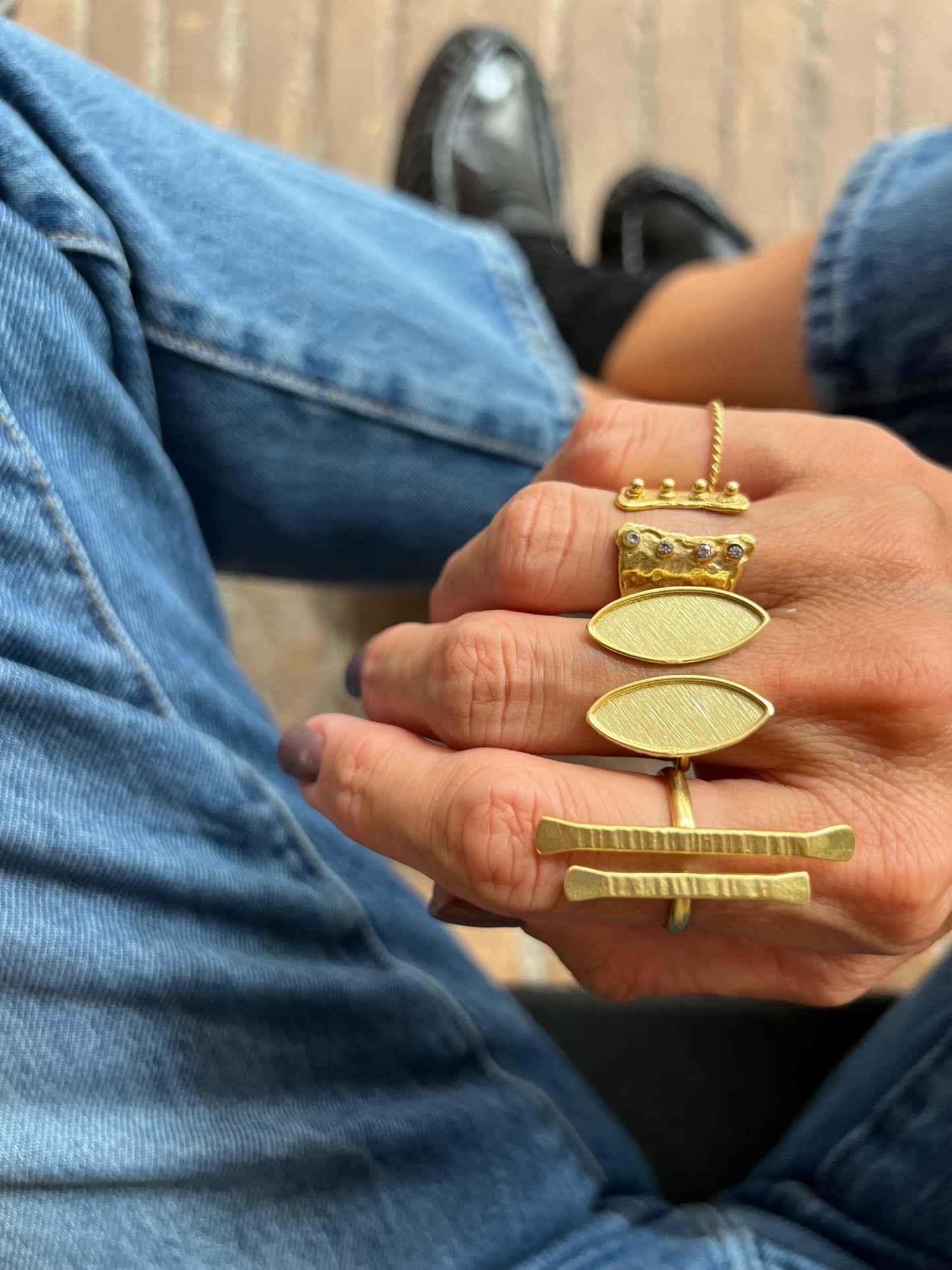 Anello doppia barra regolabile - Lumiere Bijoux