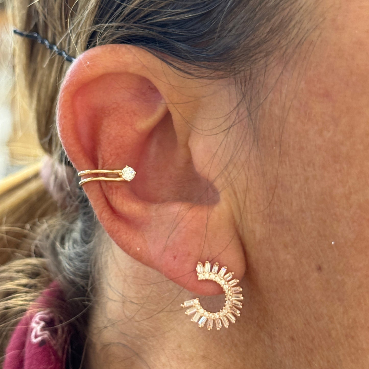 Coppia orecchini semicerchio zirconi - Lumiere Bijoux