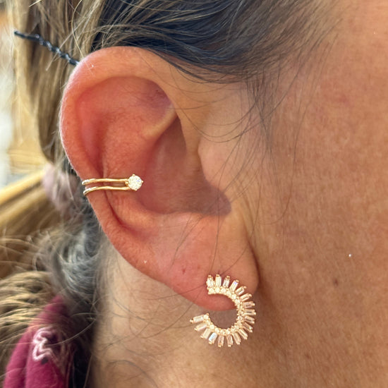 Coppia orecchini semicerchio zirconi - Lumiere Bijoux