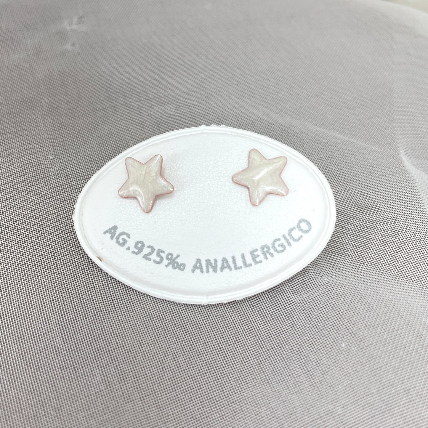 Coppia orecchini a lobo a forma di stella da 0,8 mm smaltati - chiusura a farfallina - Lumiere Bijoux