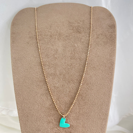 Collana militare diamantata 45 cm con cuore bacio smaltato - Lumiere Bijoux