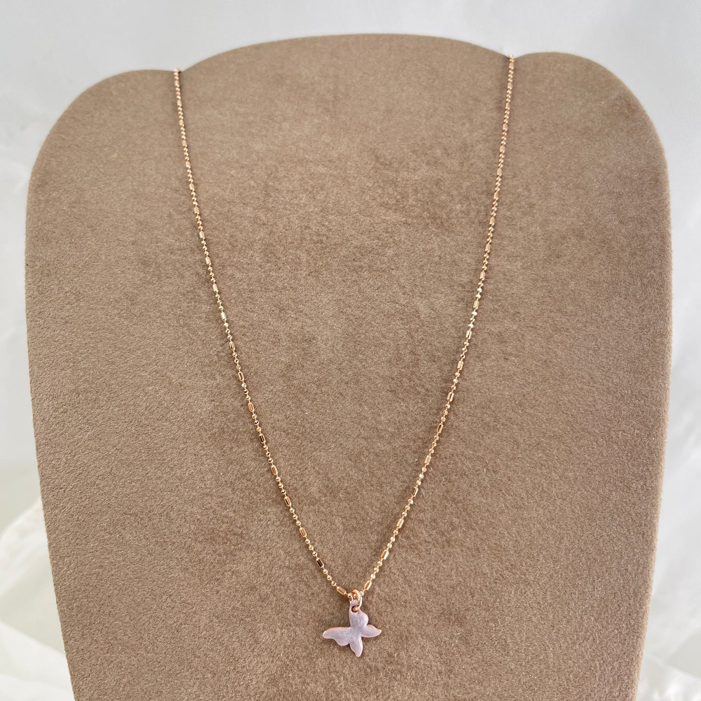Collana choker mix militare dadini con farfalla da 0,8 mm smaltata cm 35 - Lumiere Bijoux