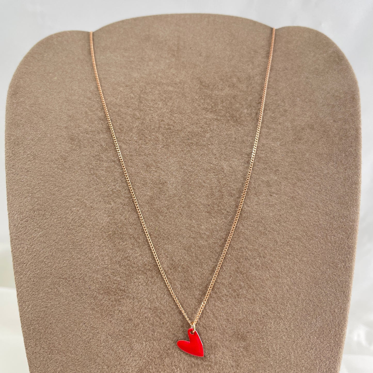 Collana choker grumette con cuore allungato da 0,8 mm smaltato cm 35 - Lumiere Bijoux