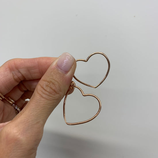Coppia orecchini a forma di cuore da 5 cm - chiusura a farfallina