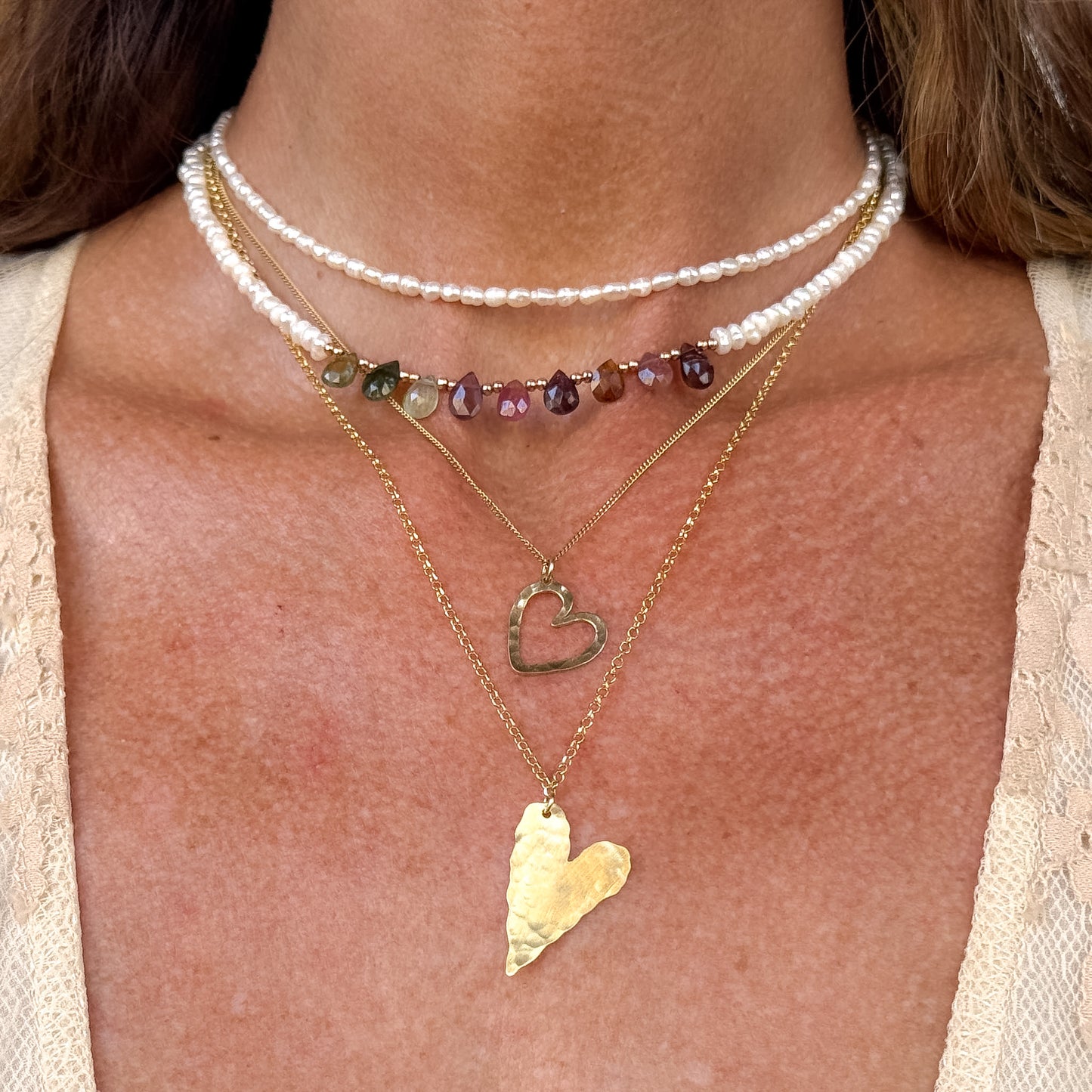 Collana cm 40 cuore Abbraccio da 2.5cm - Lumiere Bijoux