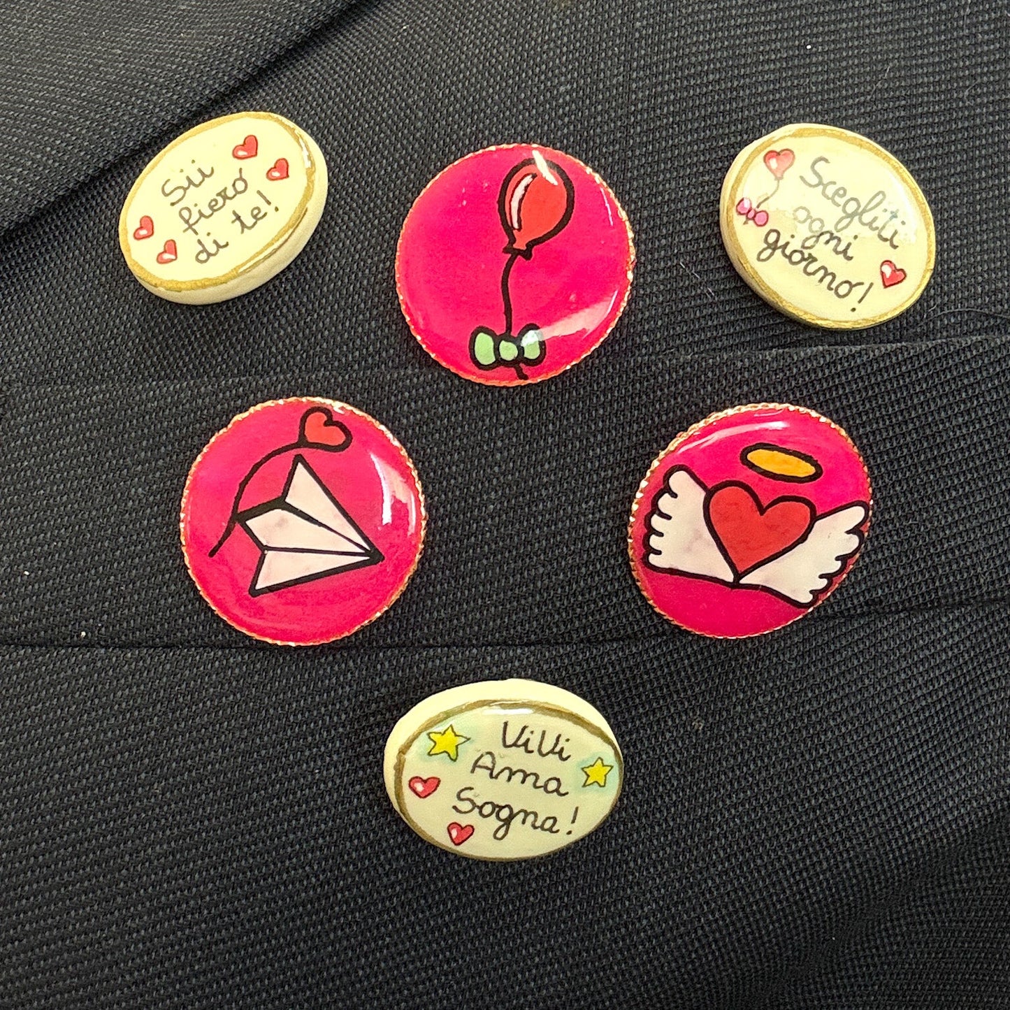 Spille Ceramica Dipinta a Mano con frasi e soggetti - Lumiere Bijoux