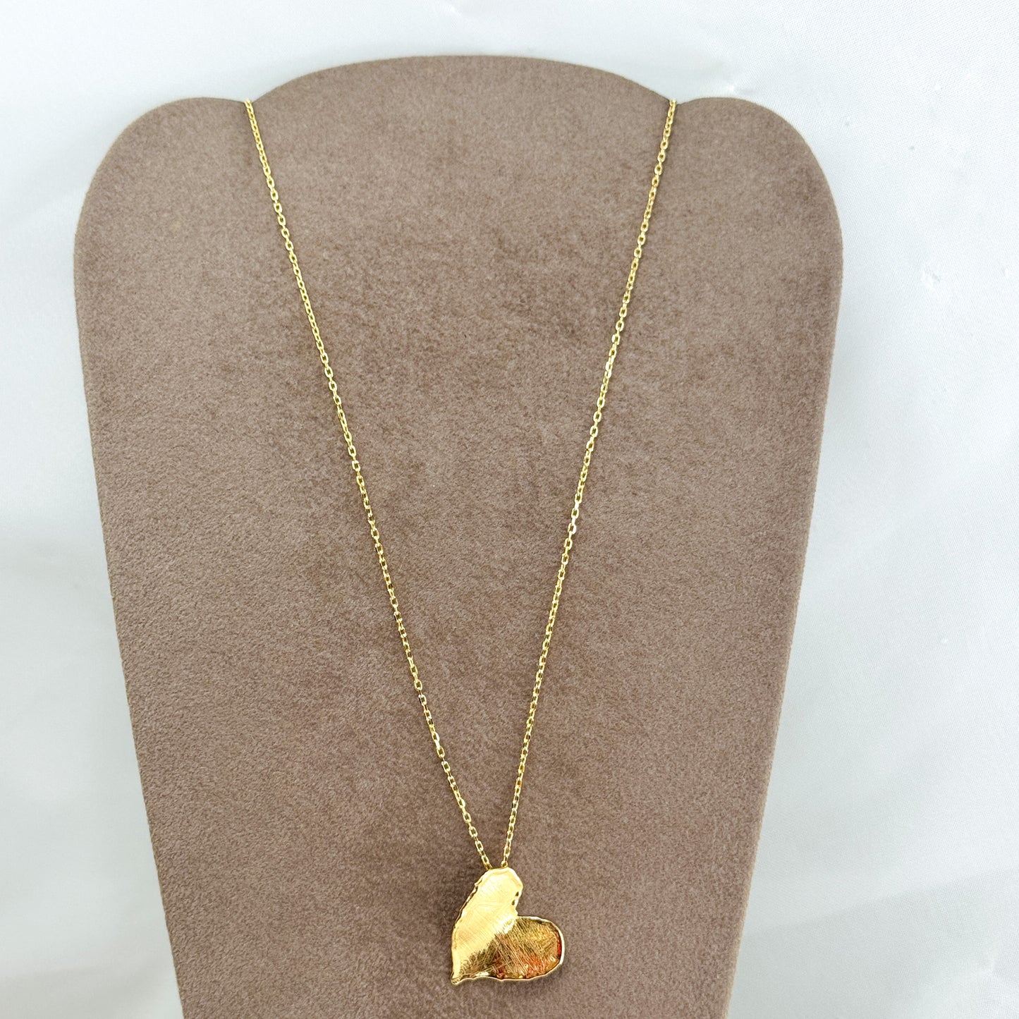 Collana cm 40 con cuore irregolare satinato - Lumiere Bijoux