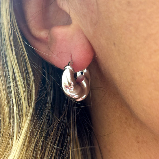 Coppia orecchini cerchietto brioche mini stile vintage - Lumiere Bijoux