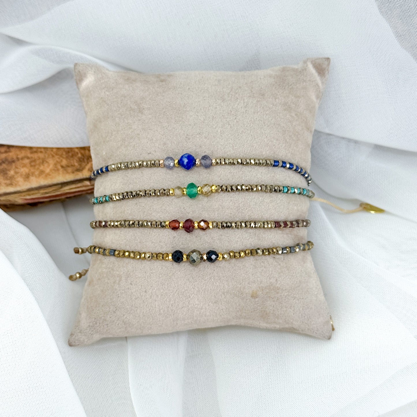 Bracciale Parigi esclusivo pietre semi preziose - 0.3 cm regolabile - Lumiere Bijoux