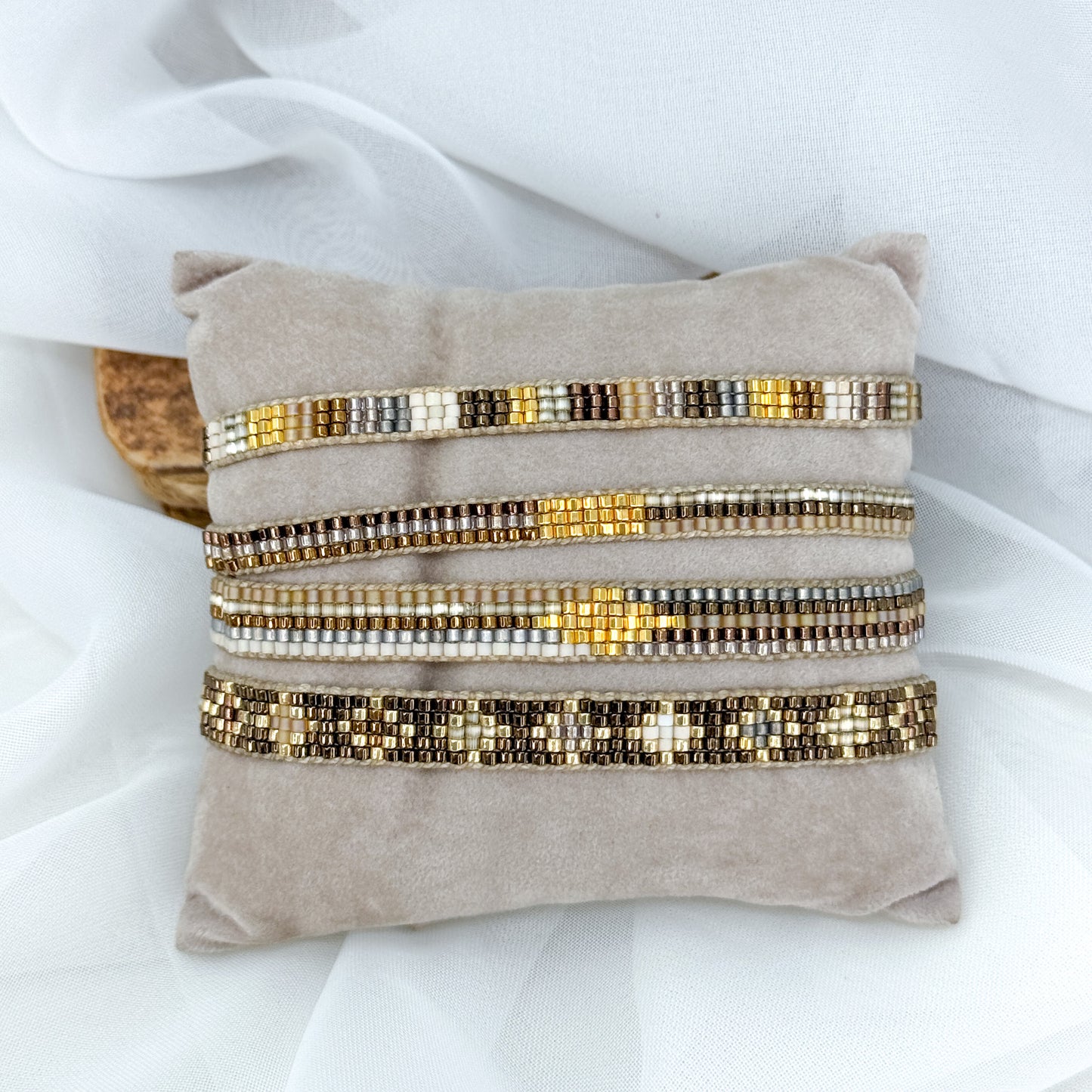 Bracciali Parigi pietre miyuky cioccolato - Lumiere Bijoux