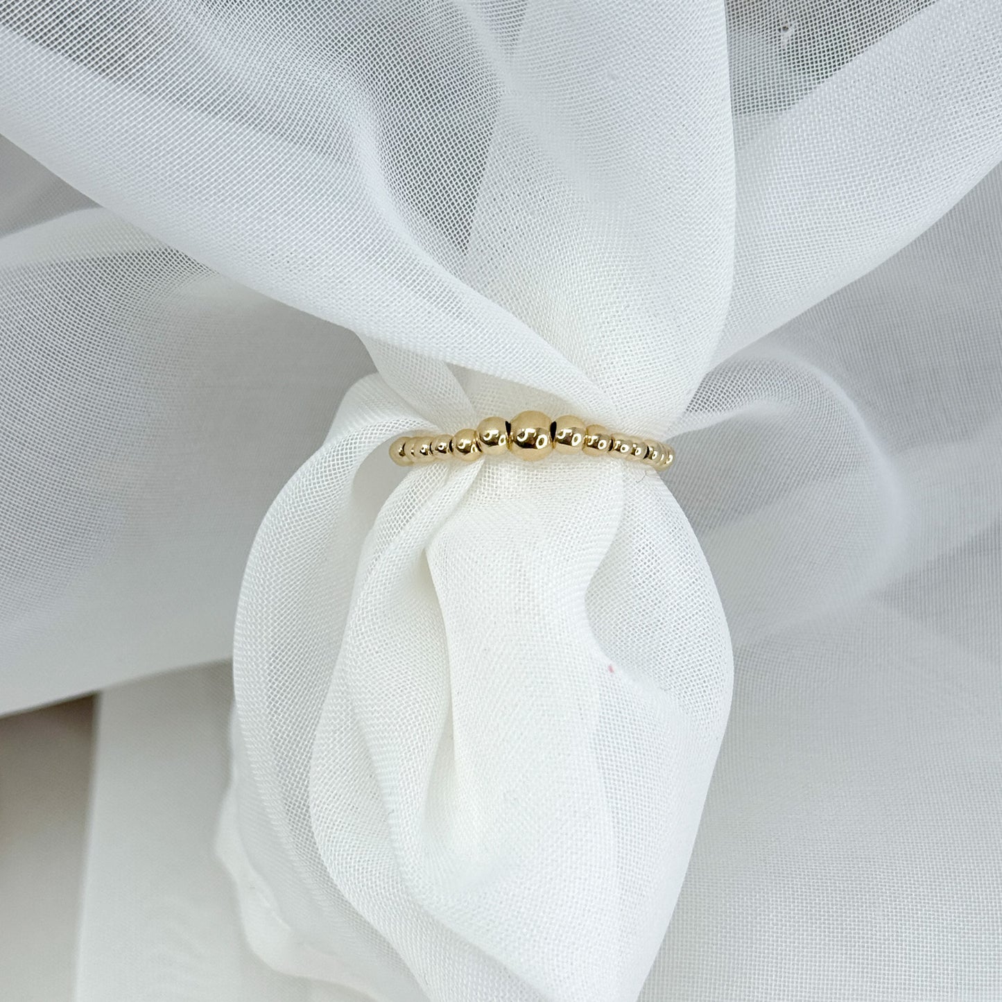 Anello elastico Parigi con pietre dorate - Lumiere Bijoux