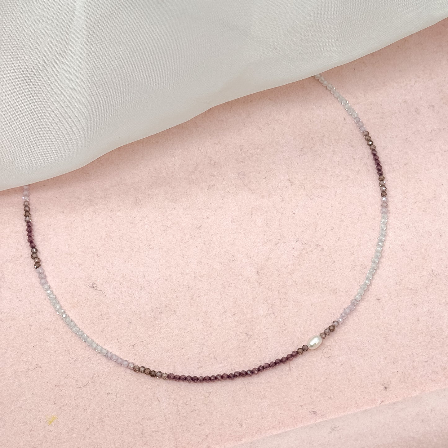 Collane choker Cristalli Multicolore e Perla Risino centrale - 35cm - Lumiere Bijoux