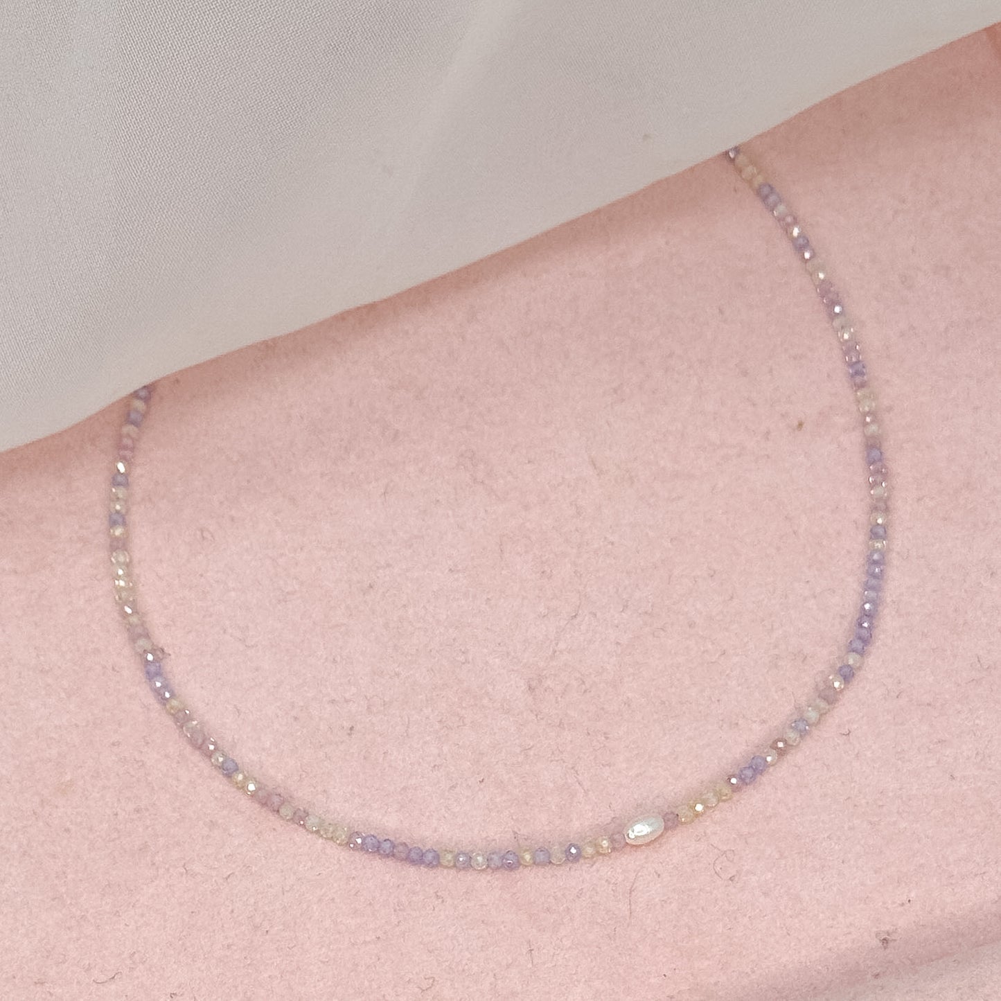 Collane choker Cristalli Multicolore e Perla Risino centrale - 35cm - Lumiere Bijoux
