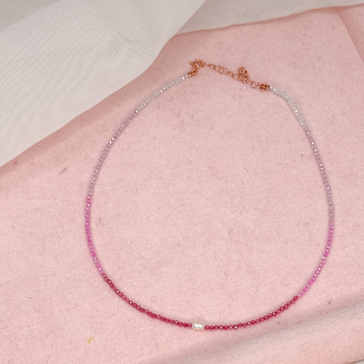 Collane choker Cristalli Multicolore e Perla Risino centrale - 35cm - Lumiere Bijoux