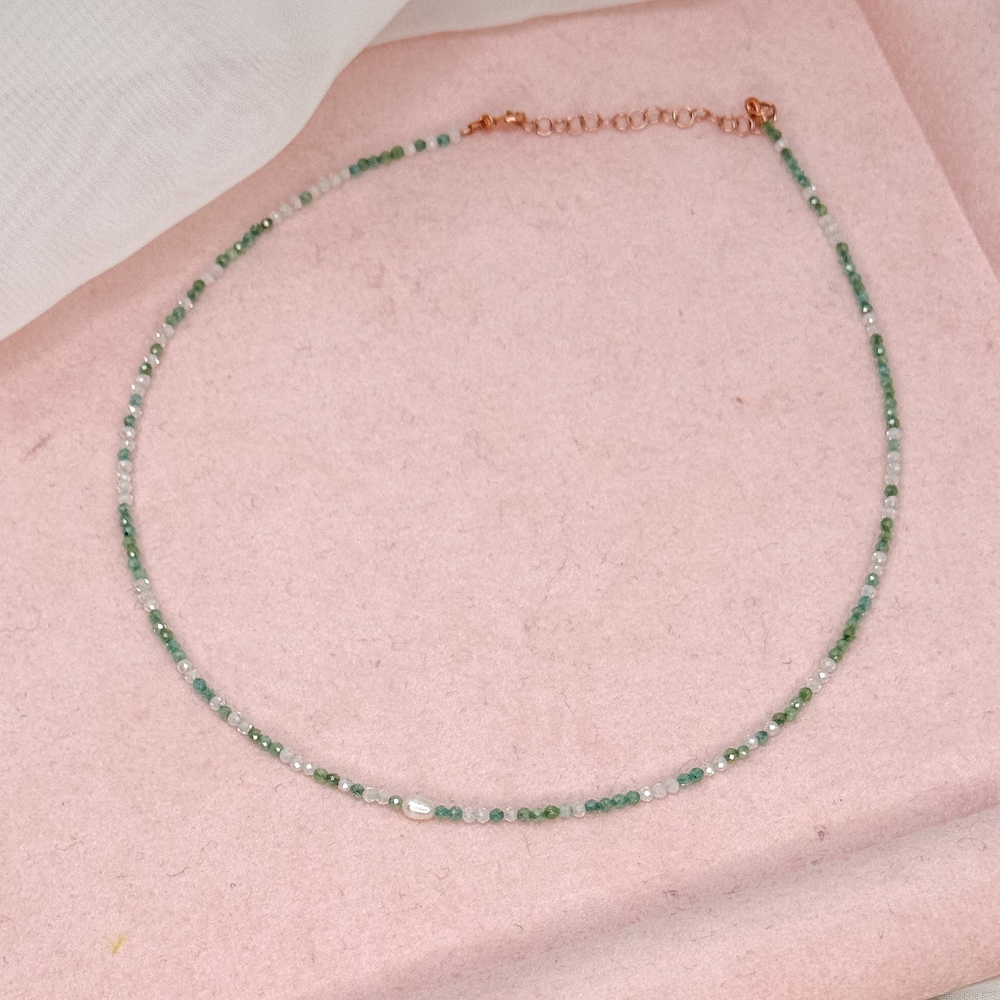 Collane choker Cristalli Multicolore e Perla Risino centrale - 35cm - Lumiere Bijoux