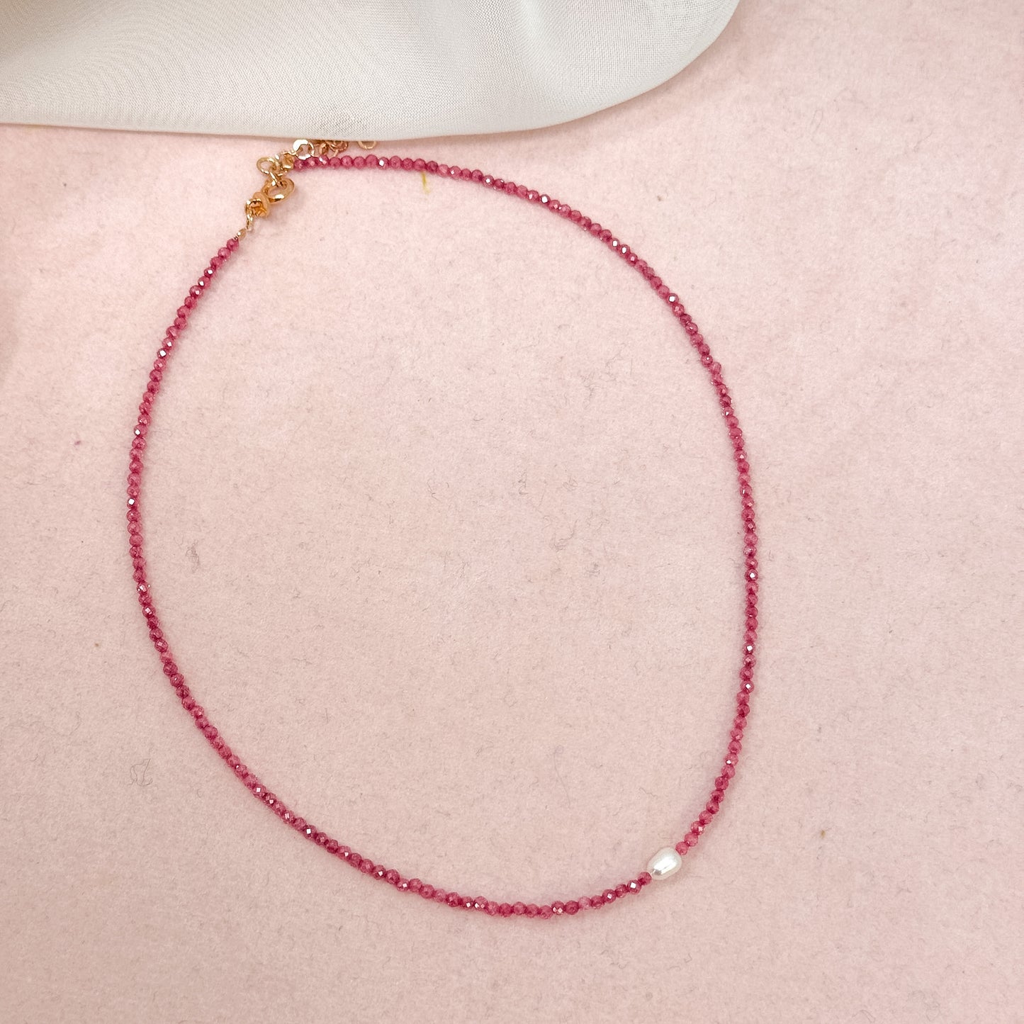 Collane choker Cristalli Colorati e Perla Risino centrale - 35cm - Lumiere Bijoux
