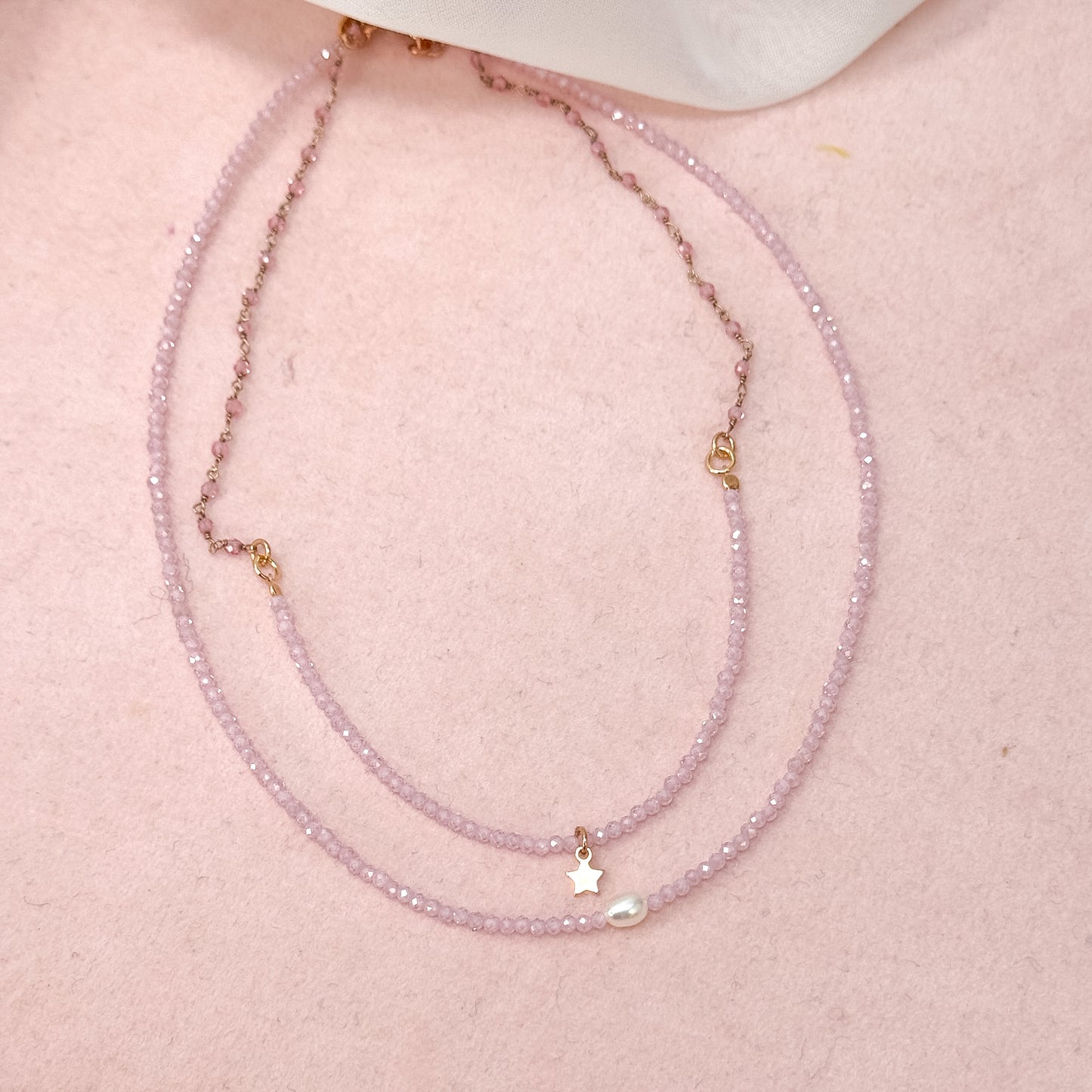 Collana cm 35 micro cristalli colorati con micro stella pendente - Lumiere Bijoux