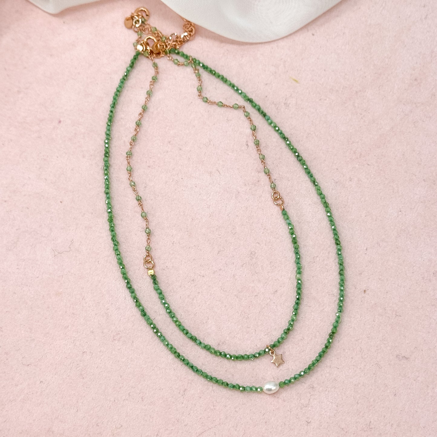 Collane choker Cristalli Colorati e Perla Risino centrale - 35cm - Lumiere Bijoux