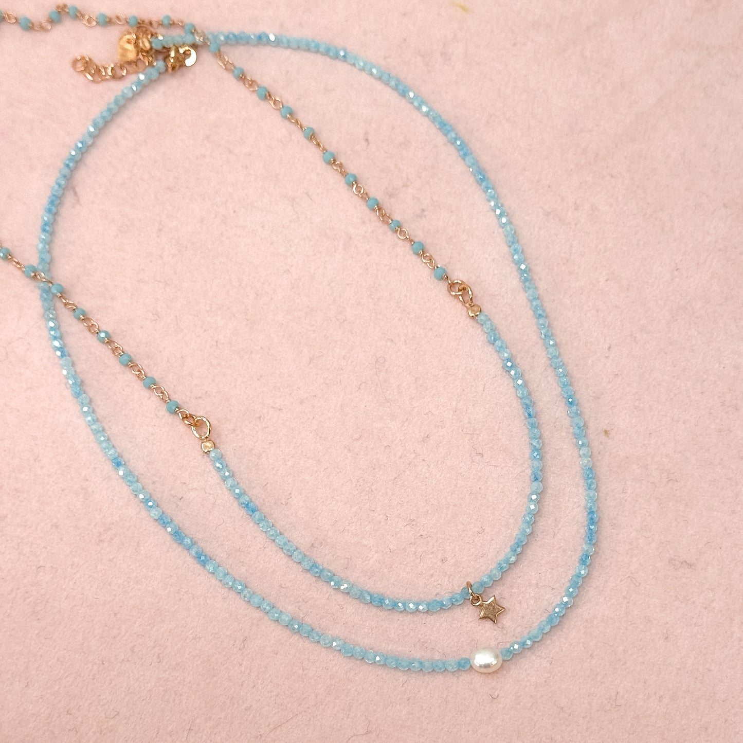 Collana cm 35 micro cristalli colorati con micro stella pendente - Lumiere Bijoux