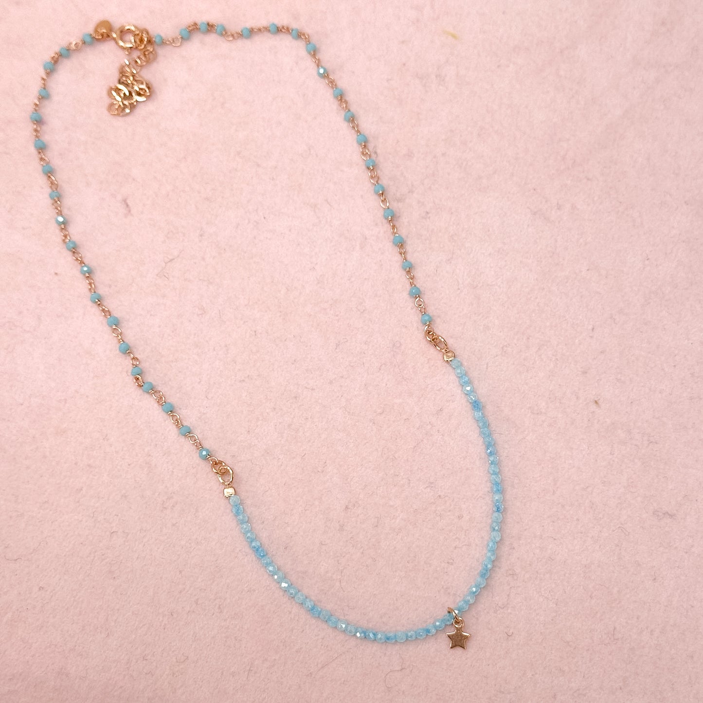 Collana cm 35 micro cristalli colorati con micro stella pendente - Lumiere Bijoux