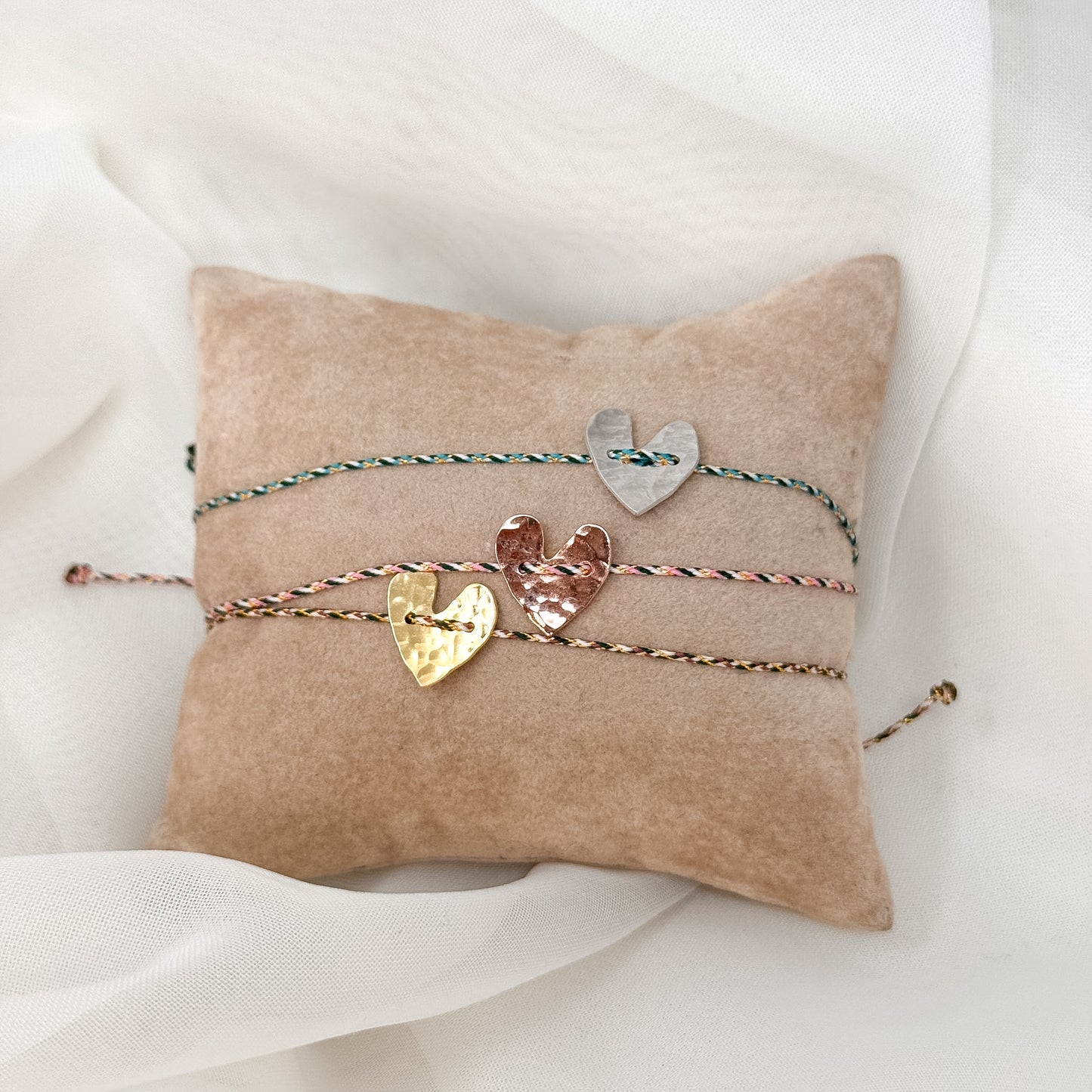 Bracciale cordino cuore Nini pieno - Lumiere Bijoux