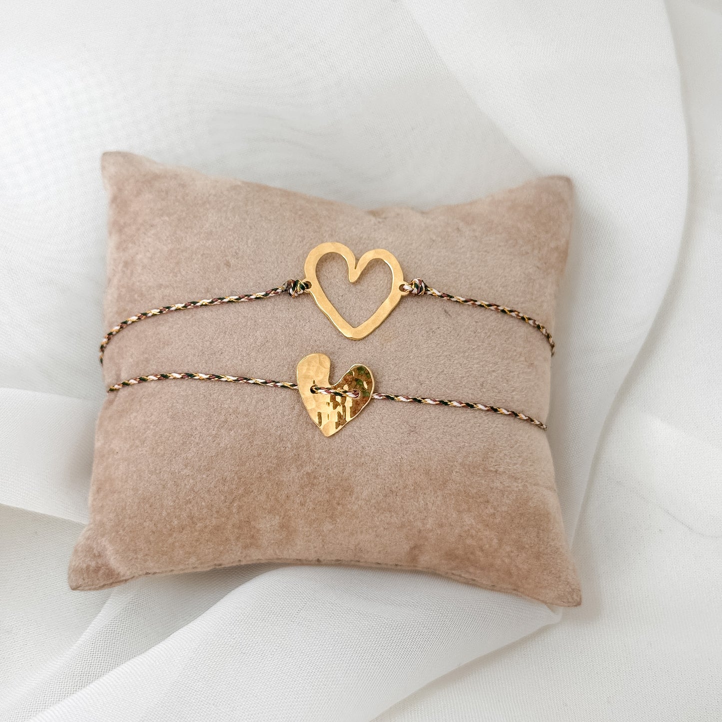 Bracciale cordino cuore Nini pieno - Lumiere Bijoux