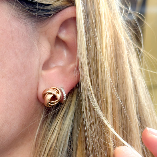 Coppia orecchini stile vintage nodo d'amore in argento rosé - Lumiere Bijoux