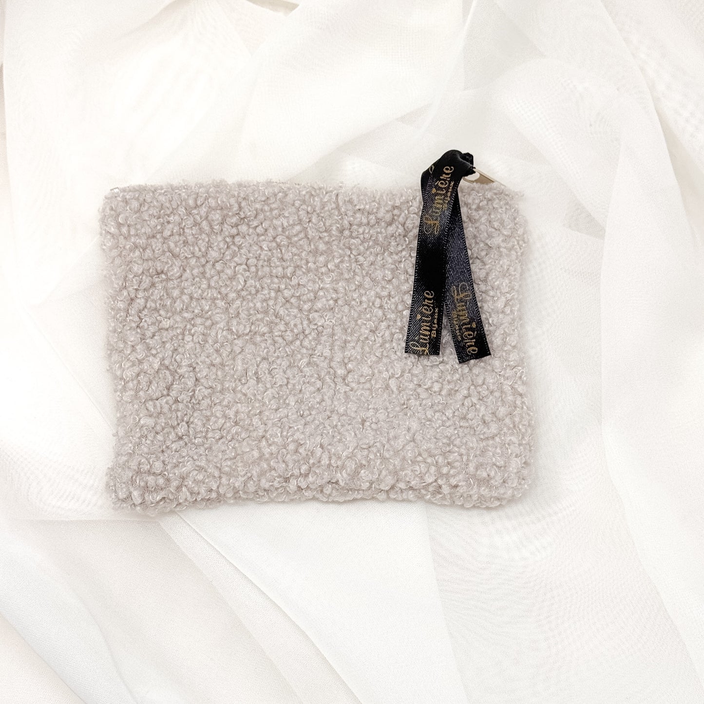 Pochette con zip tessuto Teddy - Lumiere Bijoux