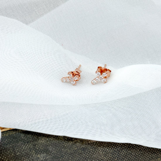 Coppia orecchini croce zirconi 1 cm - Lumiere Bijoux