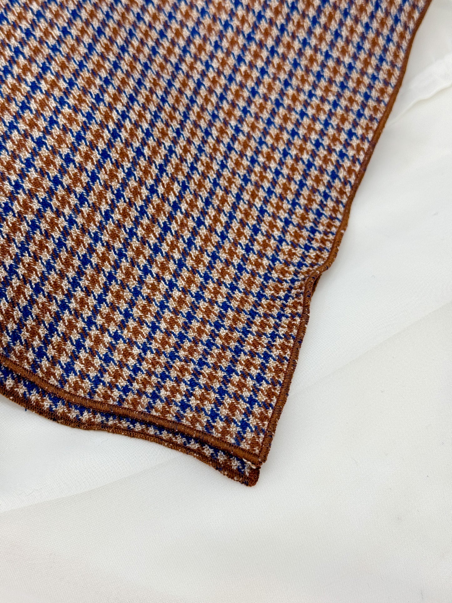 Foulard in lana pied de poule caramello bluette 70x70 cm - Lumiere Bijoux