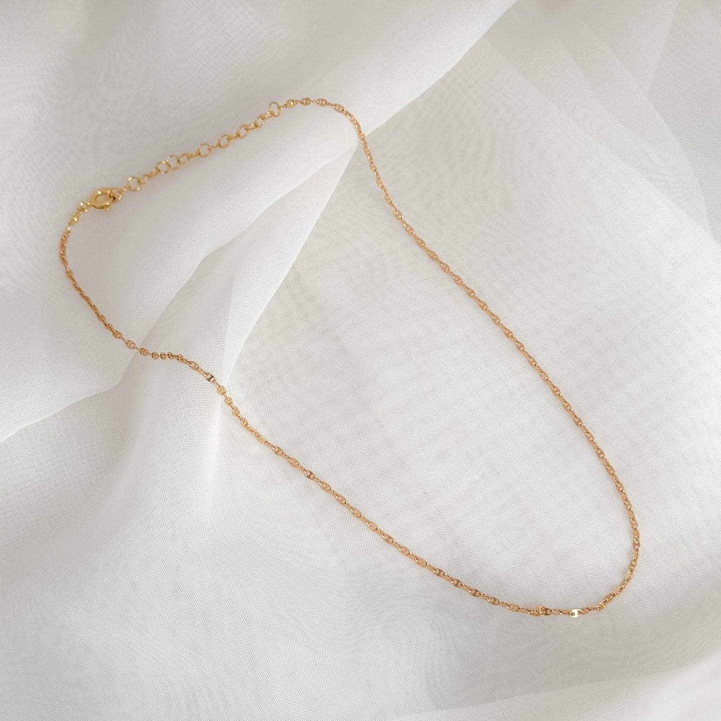 Collana choker catena maglia marina oro 34cm - Lumiere Bijoux