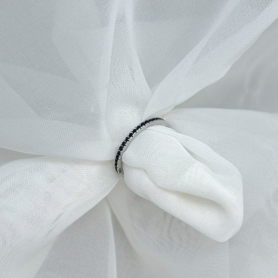 Fedina Eternity a misura con zirconi neri 0.2 cmin argento rosé o rodio - Lumiere Bijoux