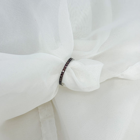 Anello fedina eternity con castone rutenio base argento rodio o rosé e zirconi bianchi e brown - Lumiere Bijoux