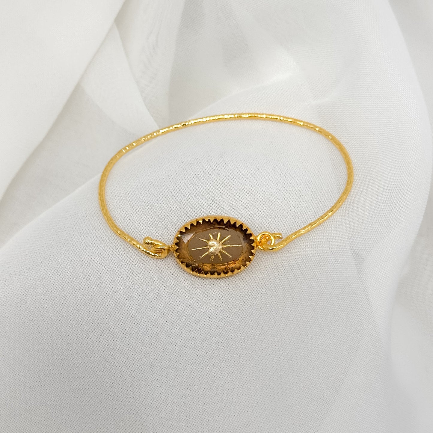 Bracciale semirigido con pietre dure e cuore sacro - Lumiere Bijoux