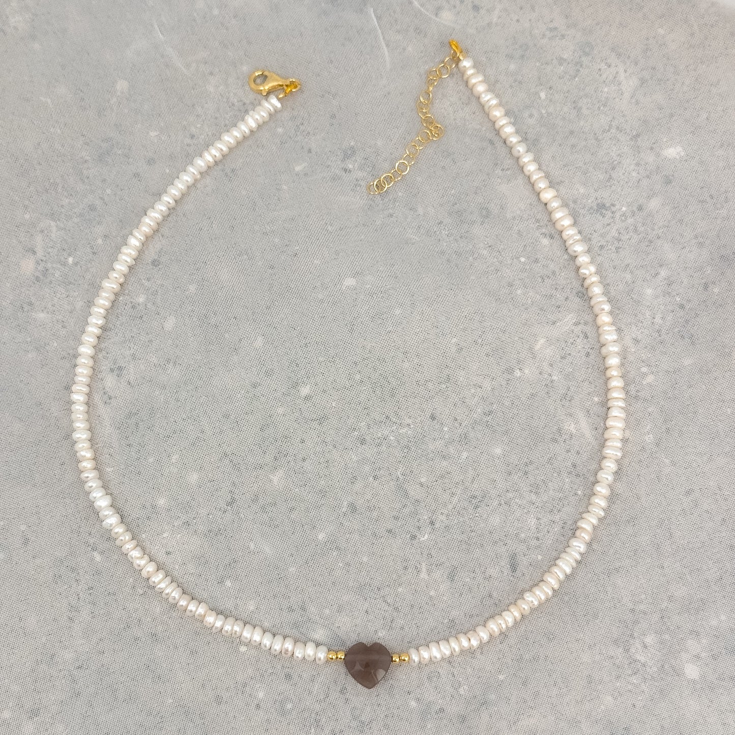 Collana ATENA con perle conchiglia irregolari e pietre semi preziose da 36cm - Lumiere Bijoux