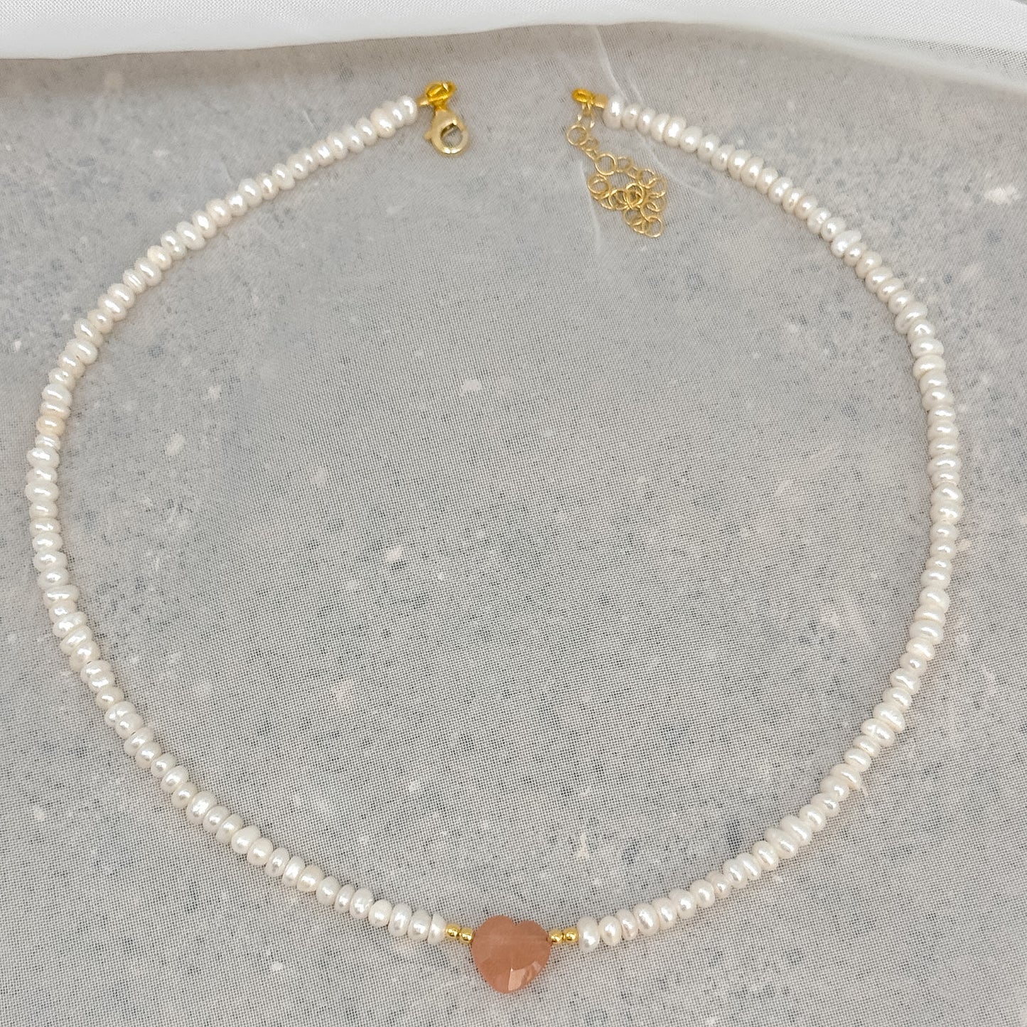 Collana ATENA con perle conchiglia irregolari e pietre semi preziose da 36cm - Lumiere Bijoux