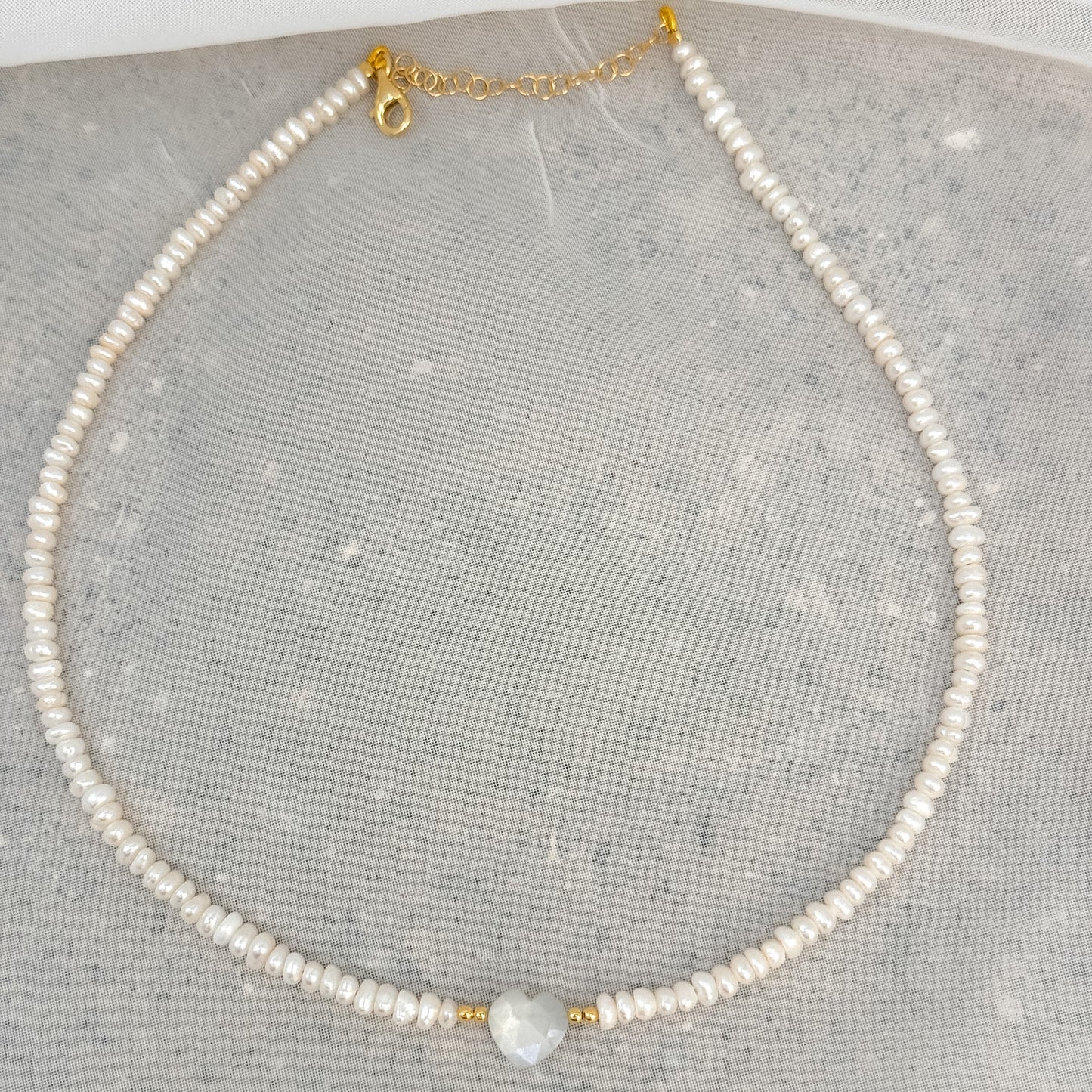 Collana ATENA con perle conchiglia irregolari e pietre semi preziose da 36cm - Lumiere Bijoux
