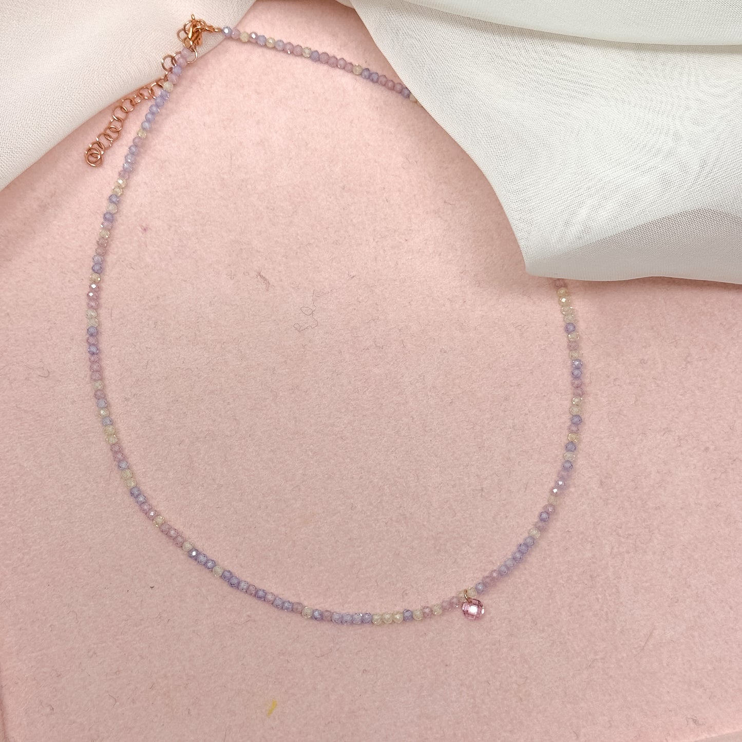 Collane choker Cristalli Multicolore e zircone centrale - 35cm - Lumiere Bijoux