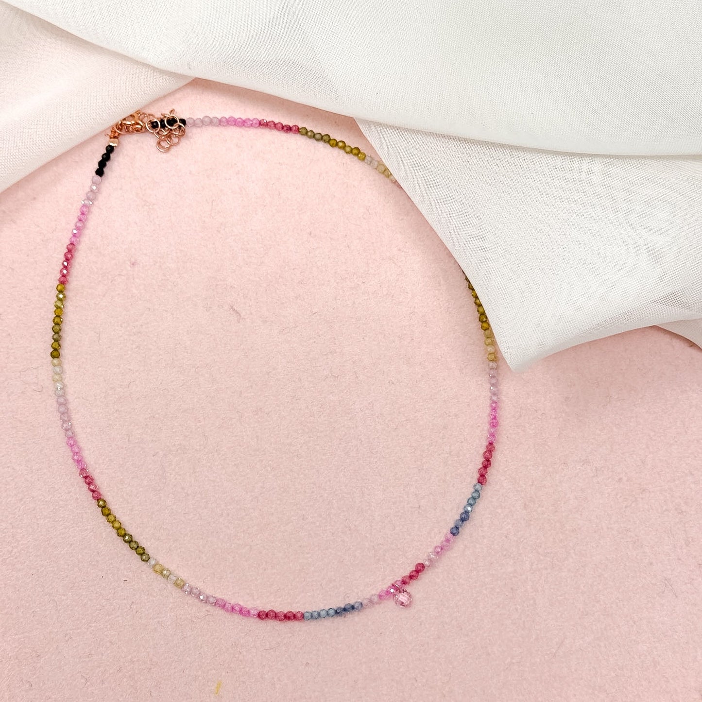 Collane choker Cristalli Multicolore e zircone centrale - 35cm - Lumiere Bijoux