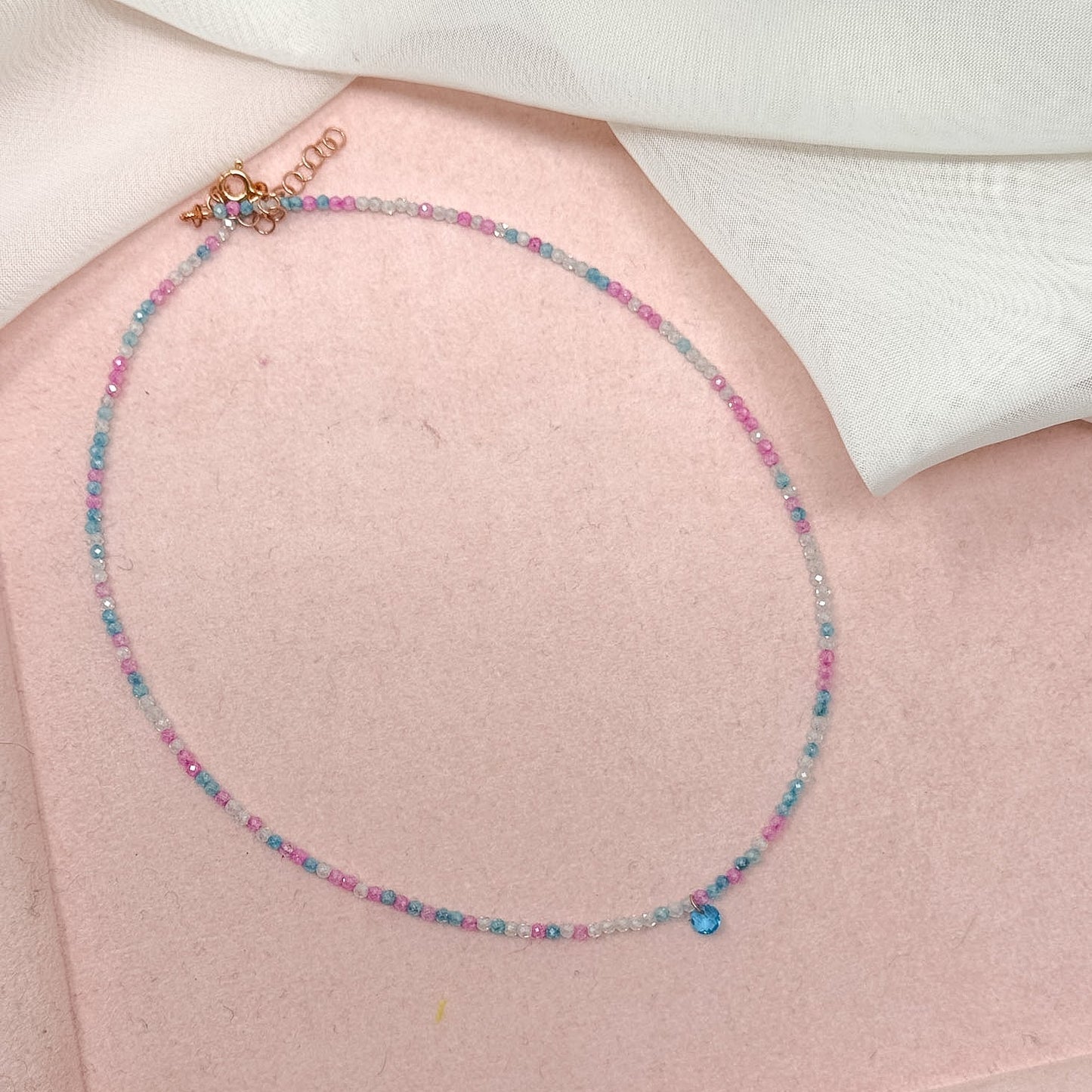 Collane choker Cristalli Multicolore e zircone centrale - 35cm - Lumiere Bijoux