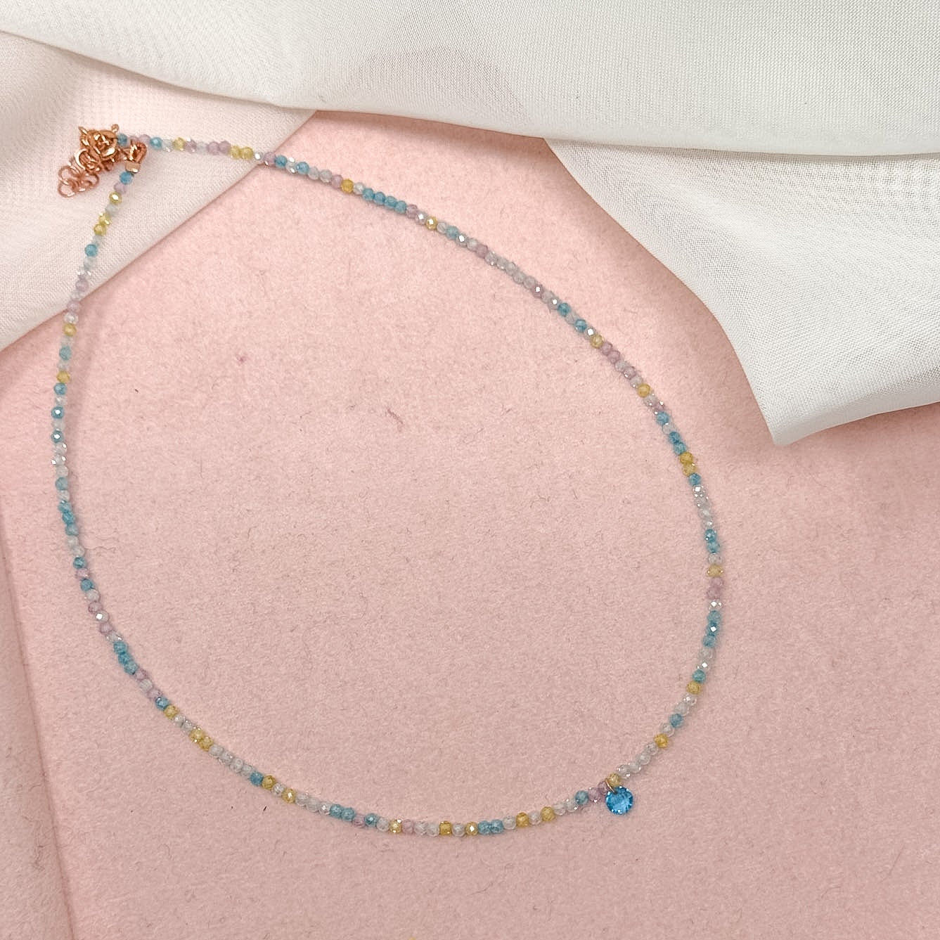 Collane choker Cristalli Multicolore e zircone centrale - 35cm - Lumiere Bijoux