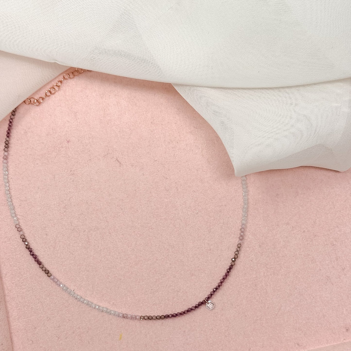 Collane choker Cristalli Multicolore e zircone centrale - 35cm - Lumiere Bijoux