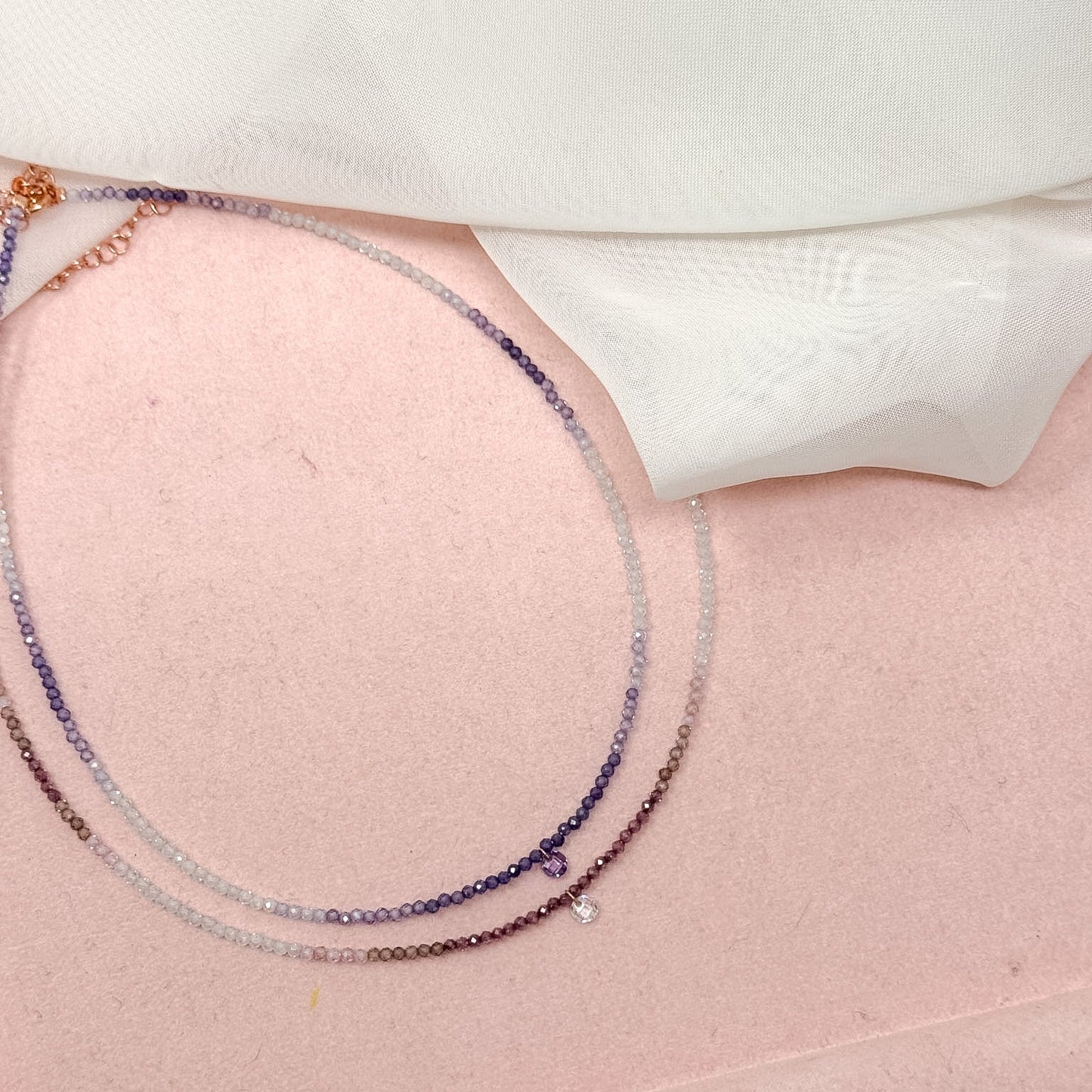 Collane choker Cristalli Multicolore e zircone centrale - 35cm - Lumiere Bijoux