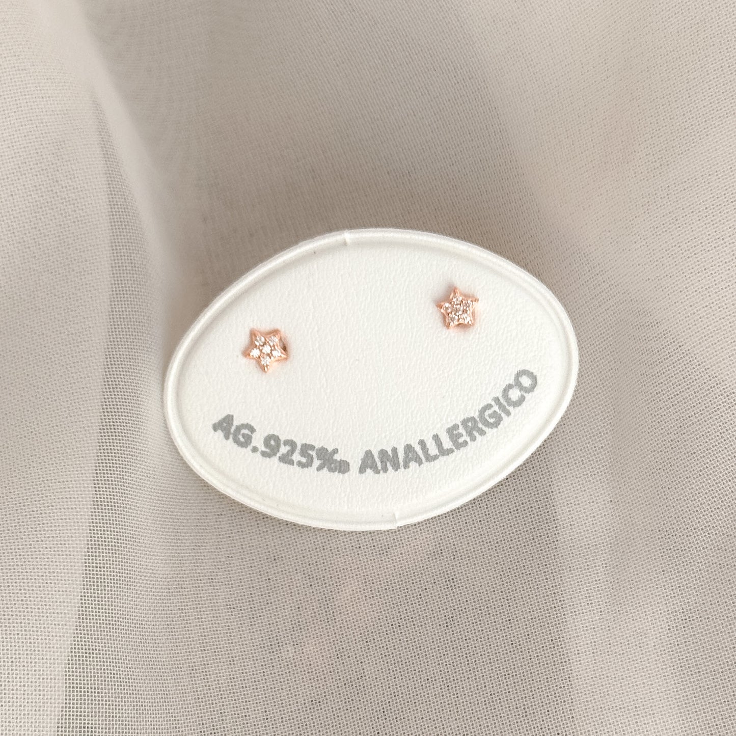 Coppia micro orecchini lobo stelle zirconi