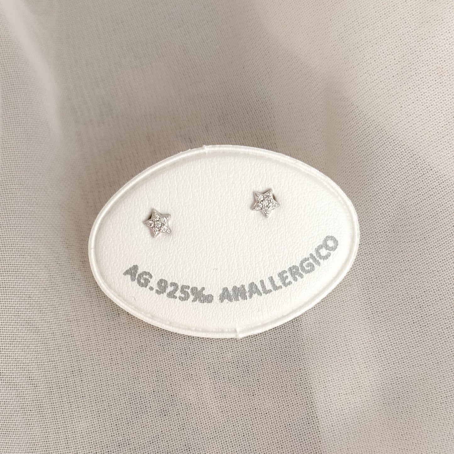 Coppia micro orecchini lobo stelle zirconi