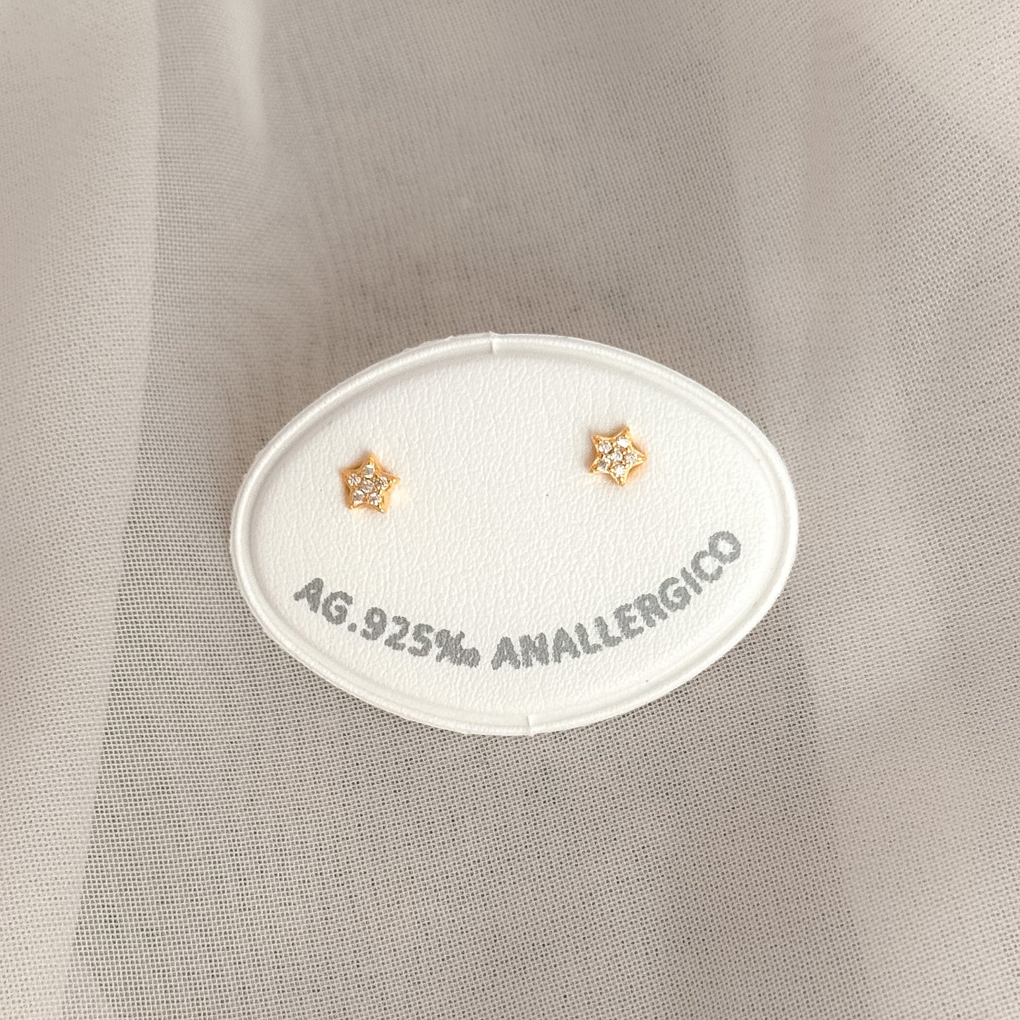 Coppia micro orecchini lobo stelle zirconi