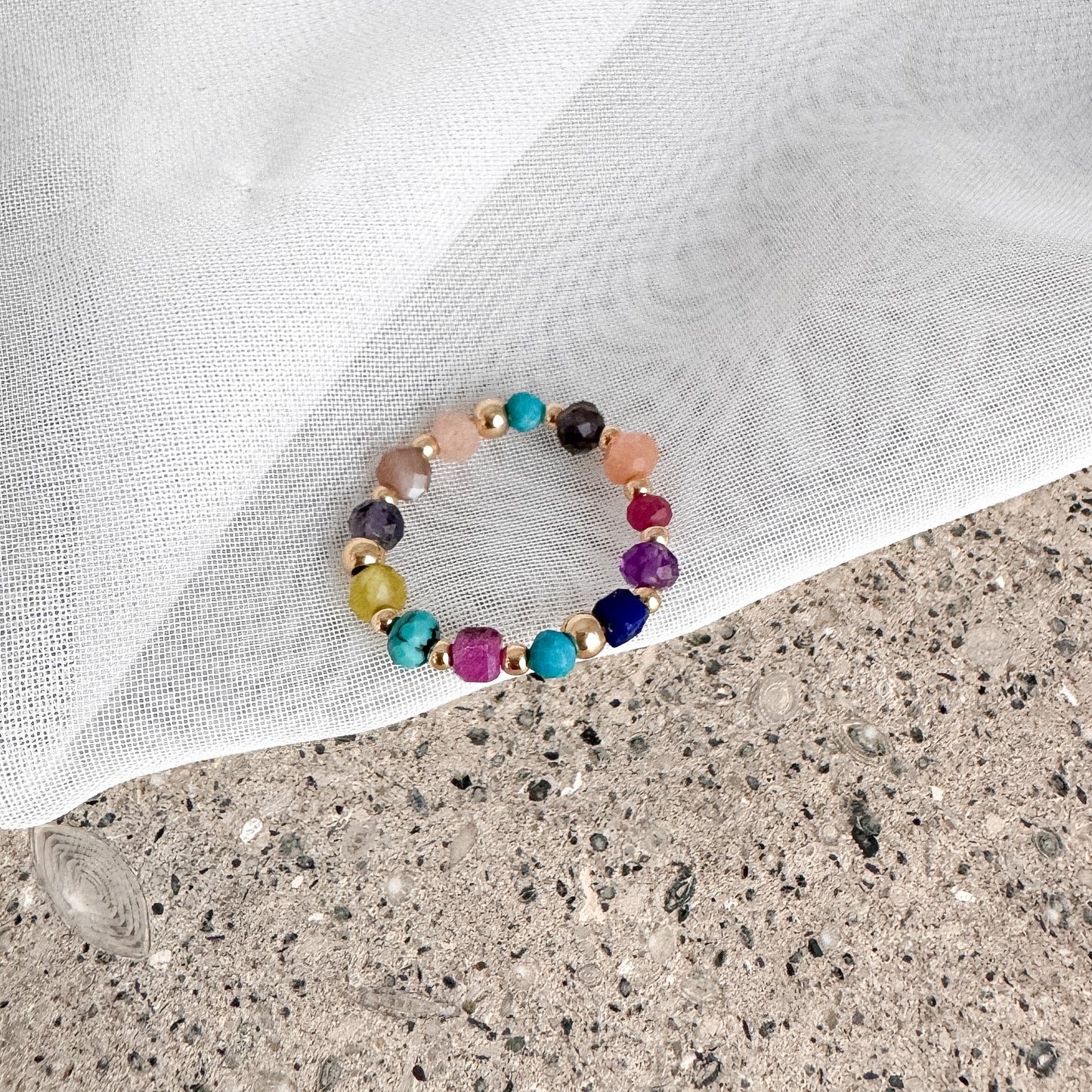 Anello elastico con pietre Miyuki - Spiritual - Lumiere Bijoux