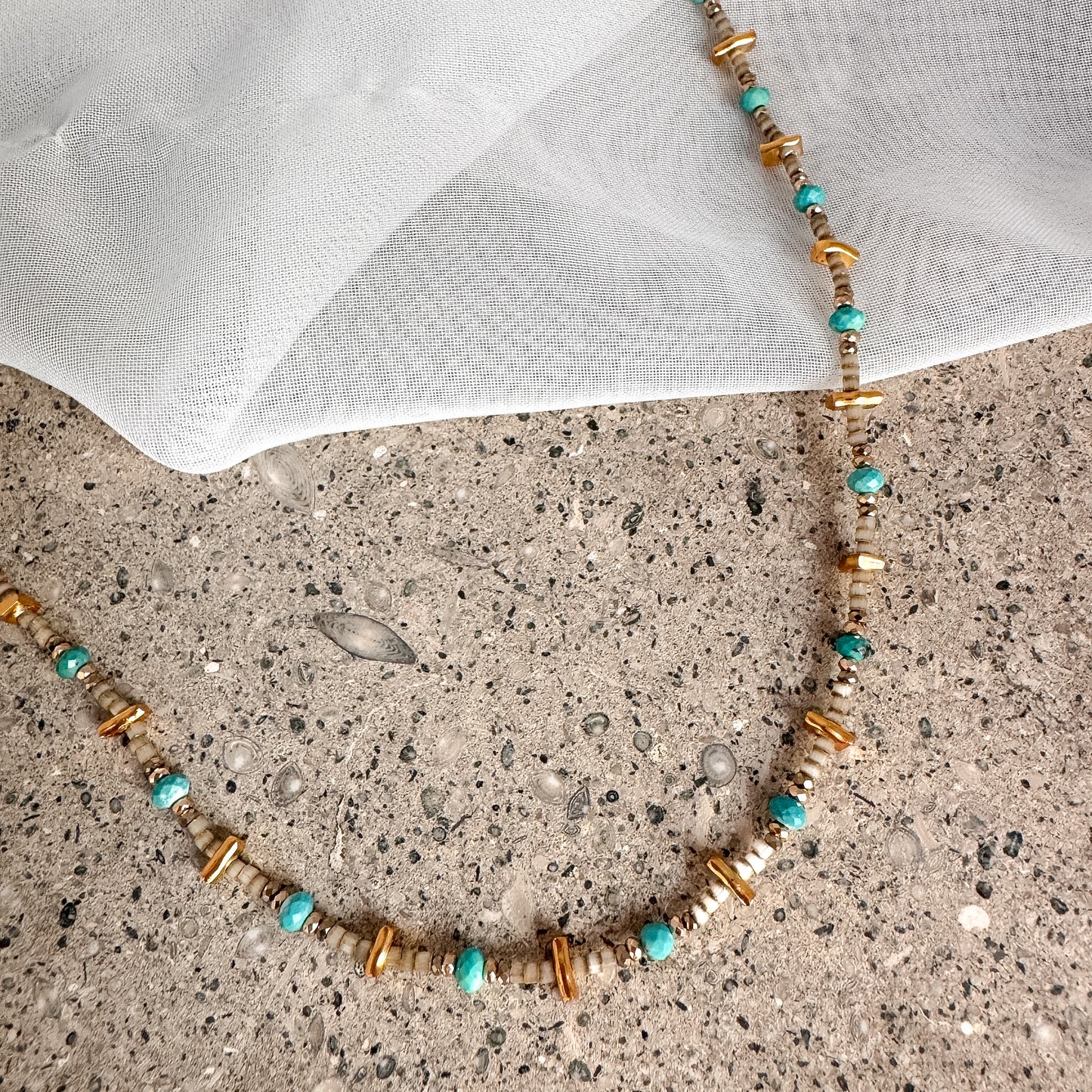 Collana Teresia con turchese e pietre Miyuki - Spiritual - Lumiere Bijoux